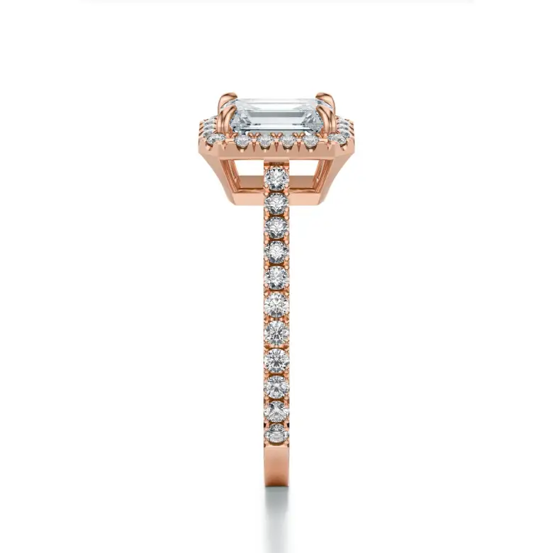 Pierścionek zaręczynowy z diamentem Emerald Halo SBPZ_086